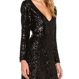 Saylor Naomi Black Sequin Dress Formal